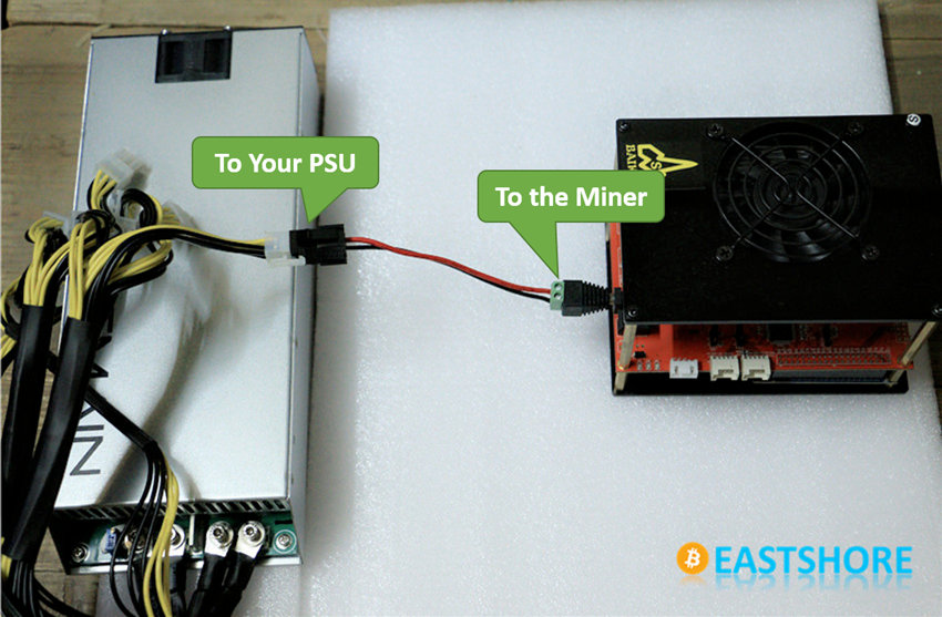 11baikal x11 miner PSU connect using convert cable